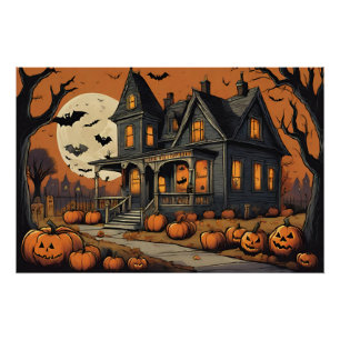 Halloween Night Haunted House of Horror Poster