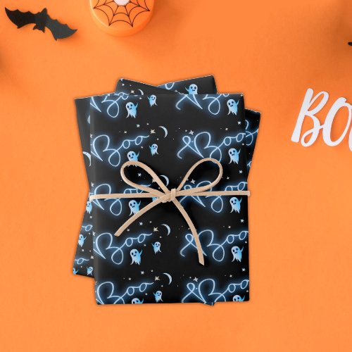 Halloween Night Haunted Mansion Party Wrapping Paper Sheets