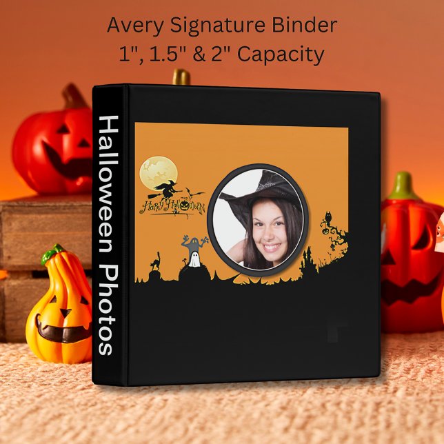 Halloween Night in Orange Glow Add Your Photo Binder (Halloween Night in Orange Glow Add Your Photo Binder)