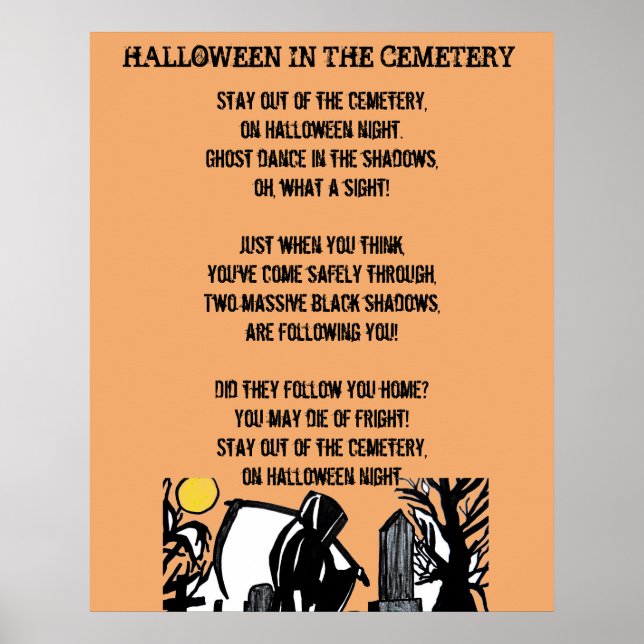 HALLOWEEN NIGHT IN THE CEMETERY poster (Front)