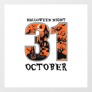 Halloween Night October Haunted House Witch Pumpki Floor Decals