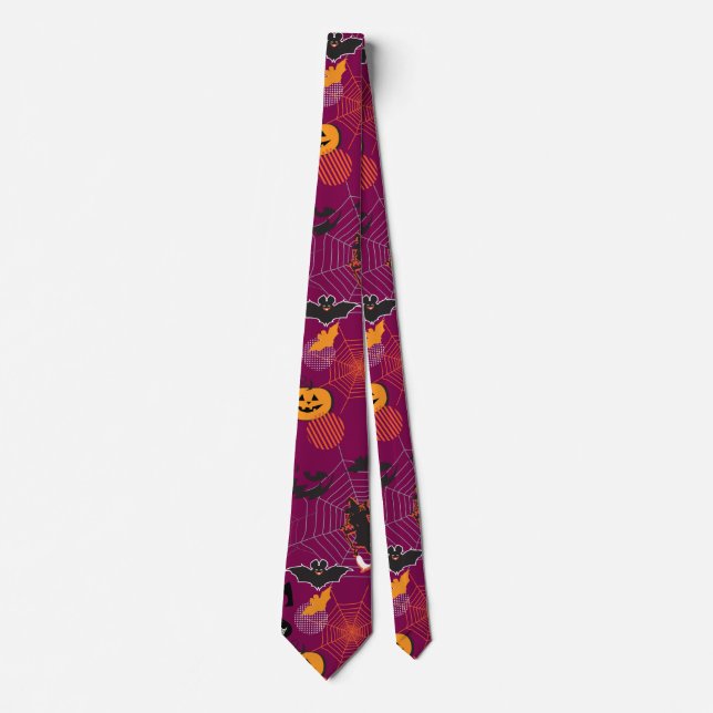 Halloween Night Party Trendy Neck Tie (Front)