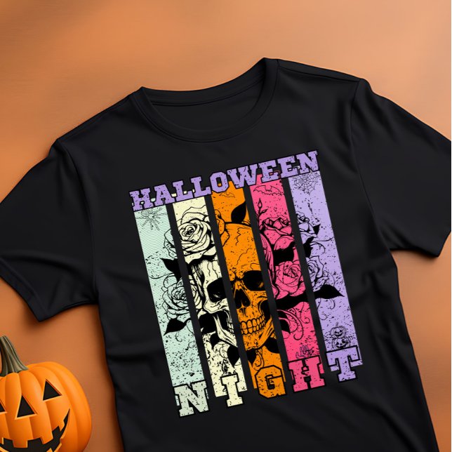 Halloween Night Pastel Color Skull  T-Shirt (Creator Uploaded)