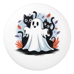 Halloween Night Prowl Ceramic Knob