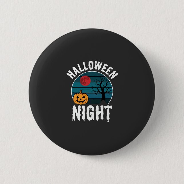 Halloween Night Pumpkin Tree Vector Button (Front)