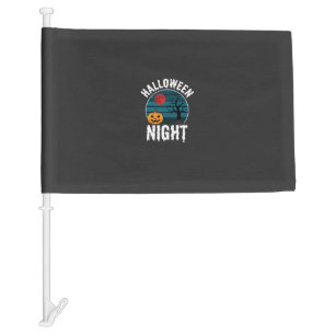Halloween Night Pumpkin Tree Vector Car Flag