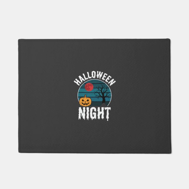Halloween Night Pumpkin Tree Vector Doormat (Front)