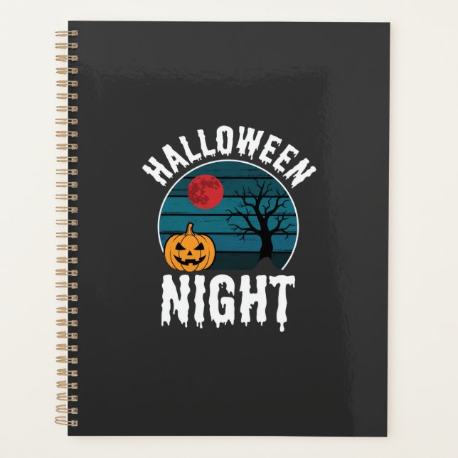 Halloween Night Pumpkin Tree Vector Planner (Front)