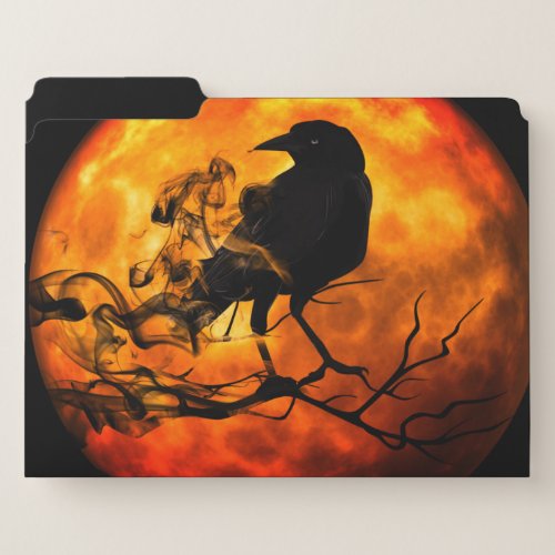 Halloween night raven file folder