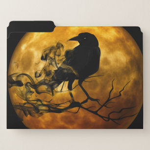 Halloween night raven file folder