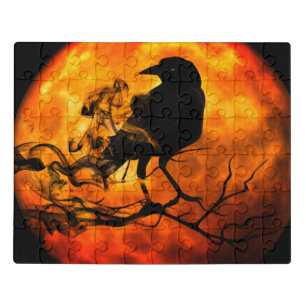 Halloween night raven jigsaw puzzle