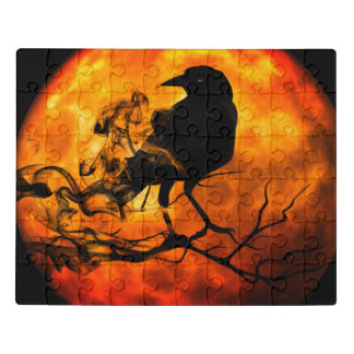 Halloween night raven jigsaw puzzle