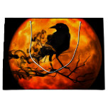 Halloween night raven large gift bag