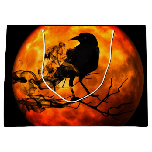 Halloween night raven large gift bag