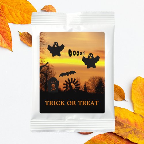 Halloween Night Scary Ghosts and Bats Scene Margarita Drink Mix