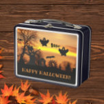 Halloween Night Scary Ghosts and Bats Scene Metal Lunch Box