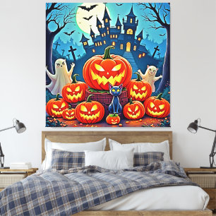 Halloween Night: Spooky Fun Art Canvas Print
