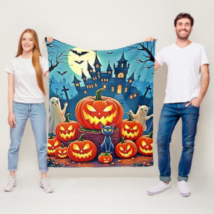 Halloween Night: Spooky Fun Art Fleece Blanket