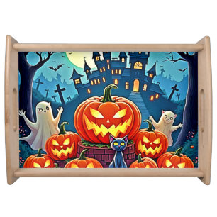 Halloween Night: Spooky Fun Art Serving Tray