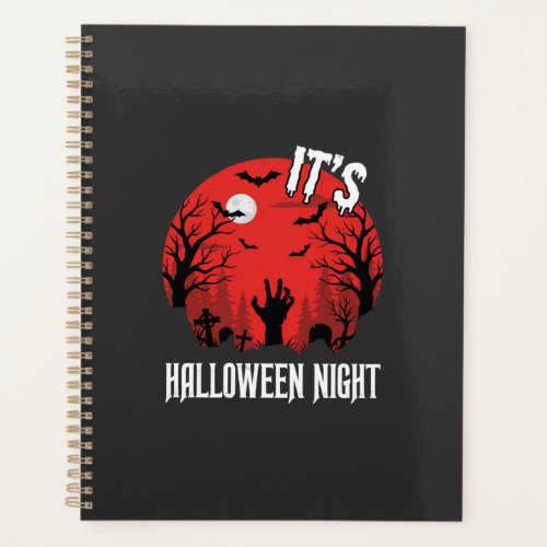 Halloween Night Spooky Graveyard Vector Planner