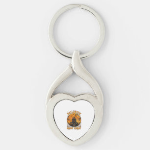Halloween Night Today Haunted Mansion Pumpkins Owl Keychain