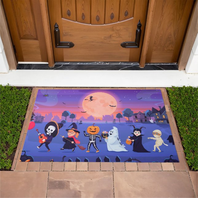 Halloween Night Trick or Treats Kids Costumes Doormat (Outdoor)