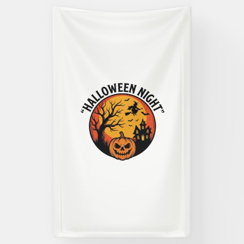 Halloween Night Vintage Engraving Spooky Scene T-S Banner