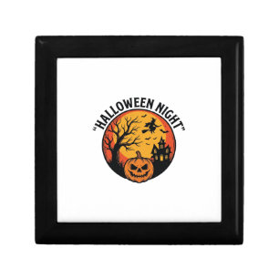 Halloween Night Vintage Engraving Spooky Scene T-S Gift Box