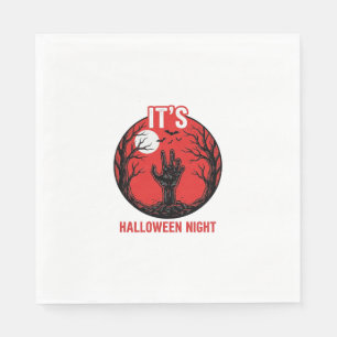 Halloween Night Vintage Engraving Vector Design_1 Napkins