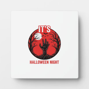 Halloween Night Vintage Engraving Vector Design_1 Plaque