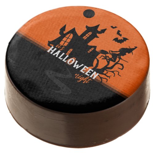 Halloween Night Witch and Bats Hunted House Chocolate Covered Oreo