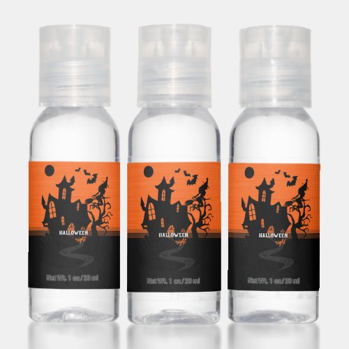 Halloween Night Witch and Bats Hunted House Hand Sanitizer