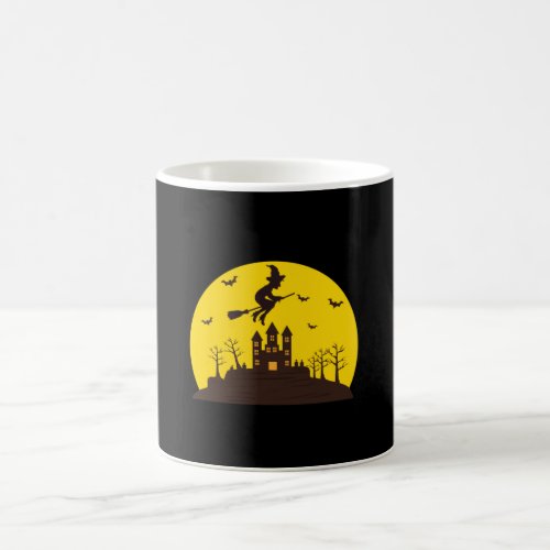 Halloween night witch haunted house gift coffee mug