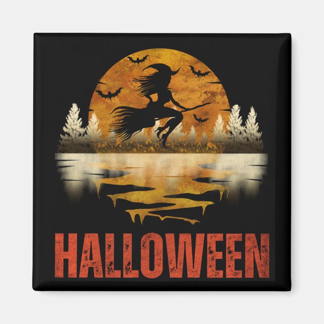 HALLOWEEN NIGHT WITCH MAGNET (Front)