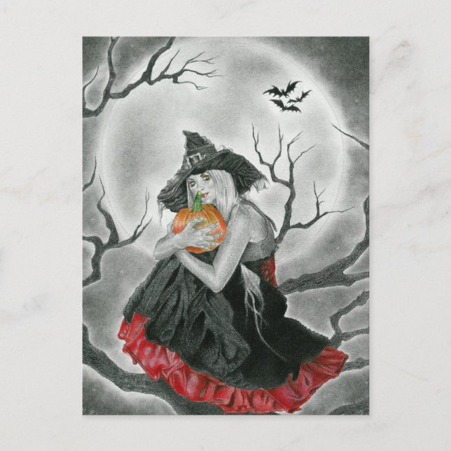 halloween night  witch postcard (Front)