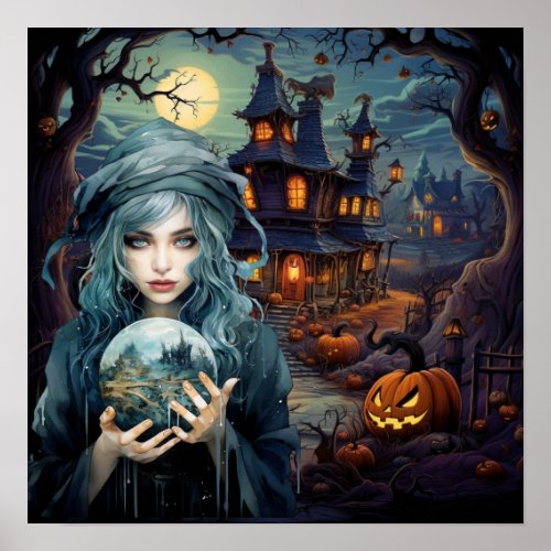 Halloween Night Witch Poster
