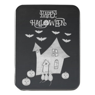 Halloween night with Haunted House, Bats, Pumpkins Jigsaw Puzzle