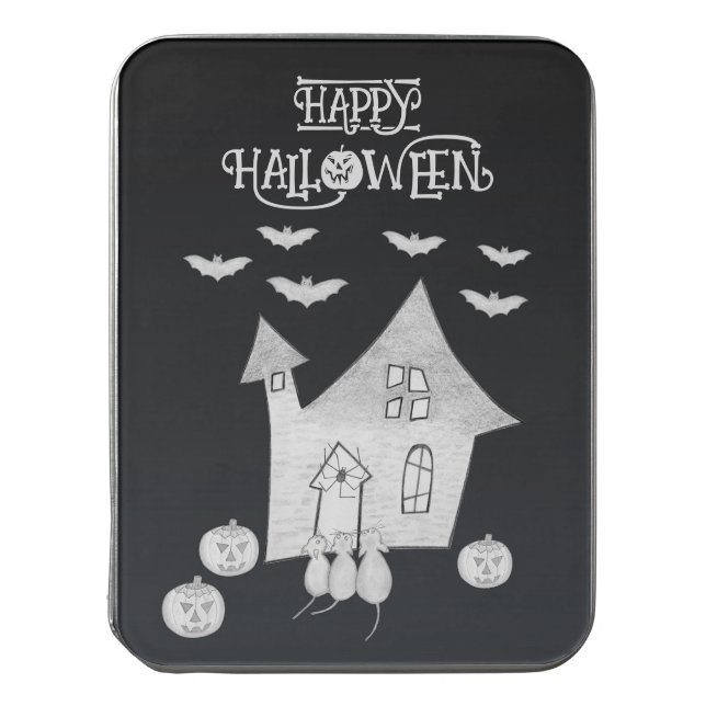 Halloween night with Haunted House, Bats, Pumpkins Jigsaw Puzzle (Lid Vertical)