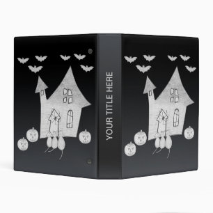 Halloween night with Haunted House, Bats, Pumpkins Mini Binder