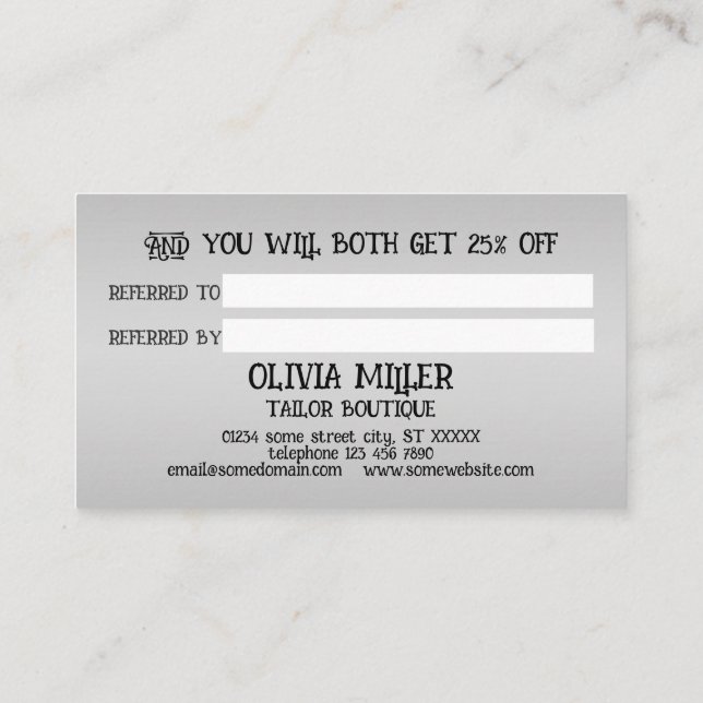 Halloween night with Haunted House, Bats, Pumpkins Referral Card (Back)