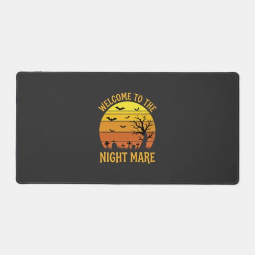 Halloween Nightmare Graveyard Sunset Retro Vector Desk Mat