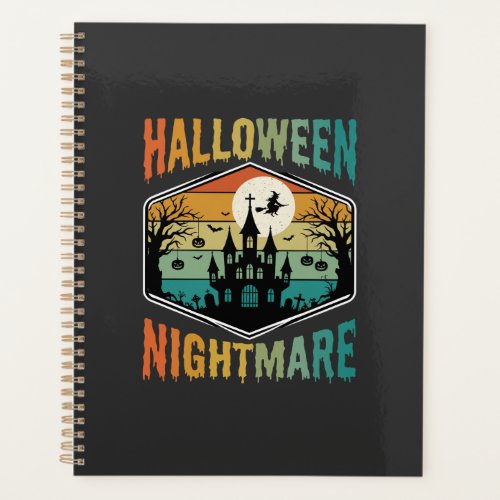 Halloween Nightmare Haunted Castle Retro Vector Planner