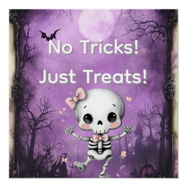 Halloween "No Tricks Just Treats" Poster (Front)