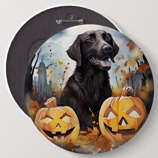 Halloween Nova Scotia With Pumpkins Scary  Button (Front & Back)