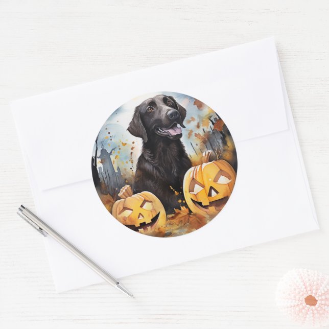 Halloween Nova Scotia With Pumpkins Scary  Classic Round Sticker (Envelope)