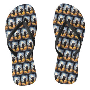 Halloween Nova Scotia With Pumpkins Scary Flip Flops