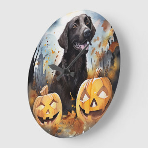 Halloween Nova Scotia With Pumpkins Scary  Large Clock