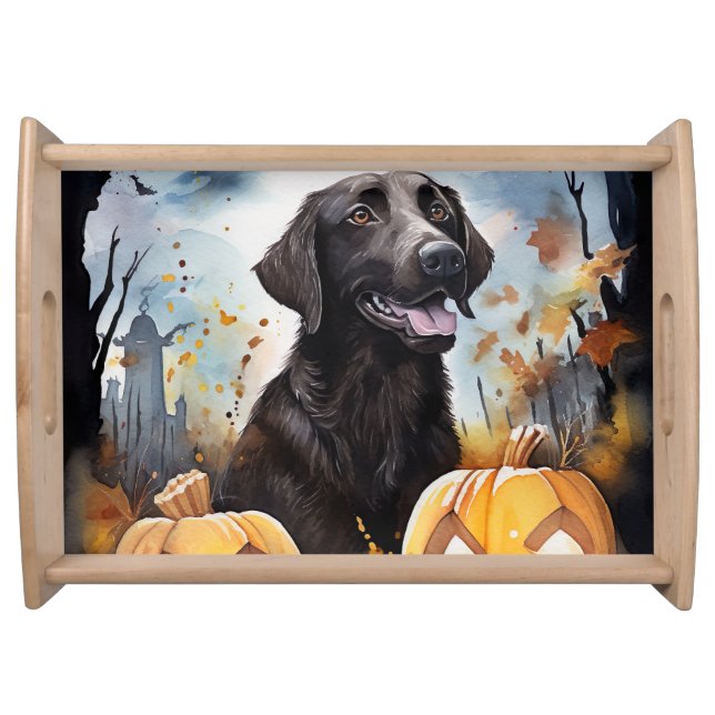 Halloween Nova Scotia With Pumpkins Scary  Serving Tray (Front)