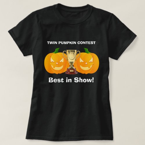 HALLOWEEN novelty sport TWIN PUMPKIN CONTEST CHAMP T_Shirt