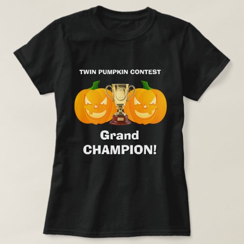 HALLOWEEN novelty sport TWIN PUMPKIN CONTEST CHAMP T_Shirt